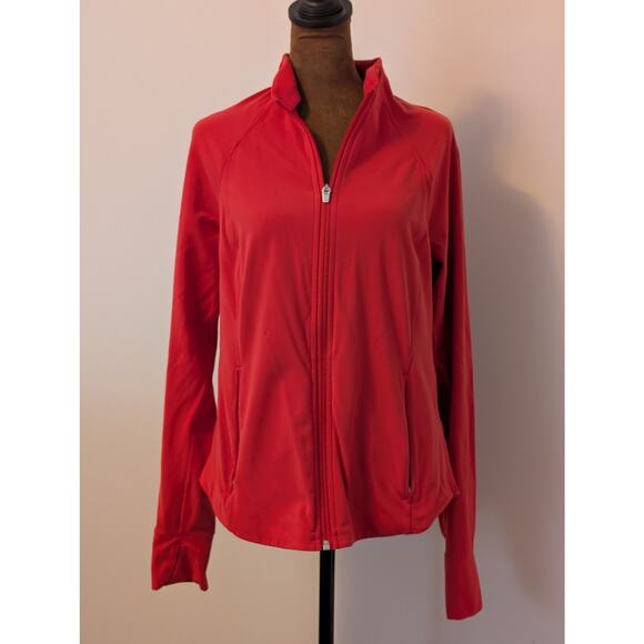 Athleta Full Zip Fitness Salutation Jacket - Women's Size L - Red Lychee - Picture 2 of 7